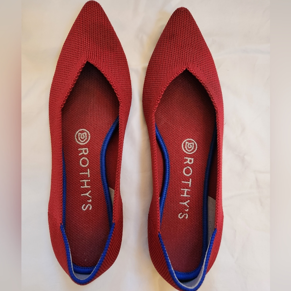 Rothy's The Point Red Pointed Toe Slip On Women’s Size 7